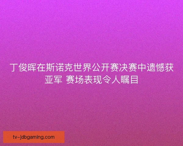 丁俊晖在斯诺克世界公开赛决赛中遗憾获亚军 赛场表现令人瞩目