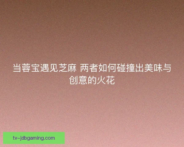 当蓉宝遇见芝麻 两者如何碰撞出美味与创意的火花